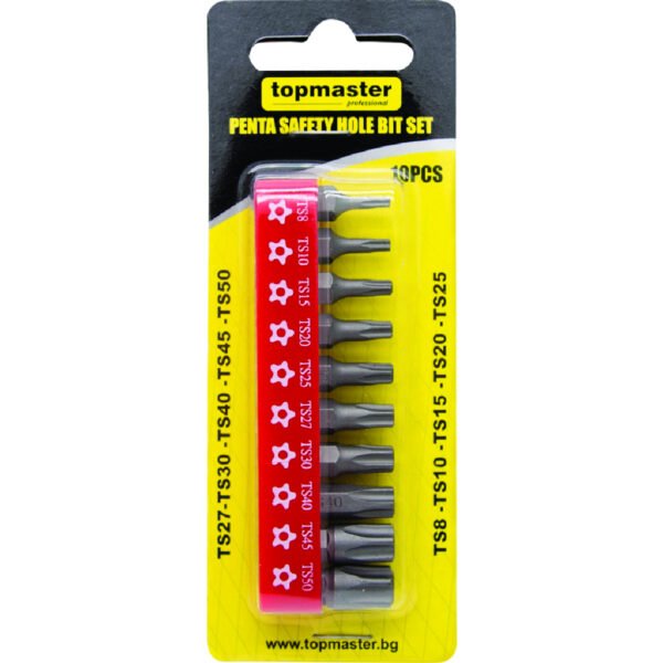 TOP MASTER ΣΕΤ ΜΥΤΕΣ TORX ΜΕ ΤΡΥΠΑ 1/4'' 330169
